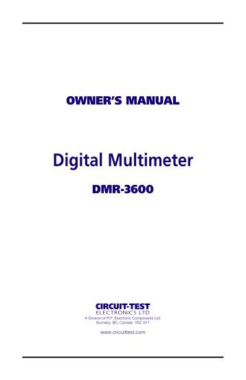 DMR-3600 Manual for PDF - RP Electronics