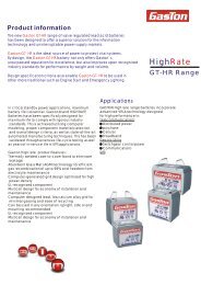 GT-HR range brochure - Gaston Battery Industrial Ltd.