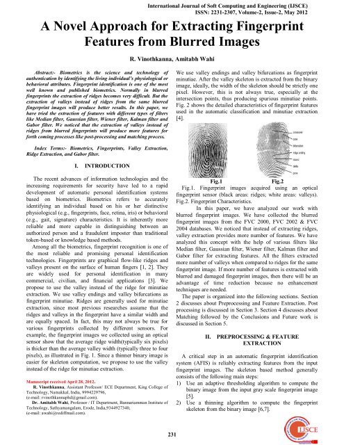 A Novel Approach for Extracting Fingerprint Features from Blurred ...