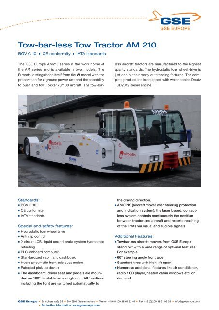Tow-bar-less Tow Tractor AM 210 - OnGround