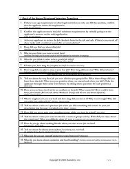 HR - Back of the house structured interview questions