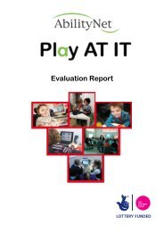 Play AT IT Project Evaluation Report (PDF) - AbilityNet