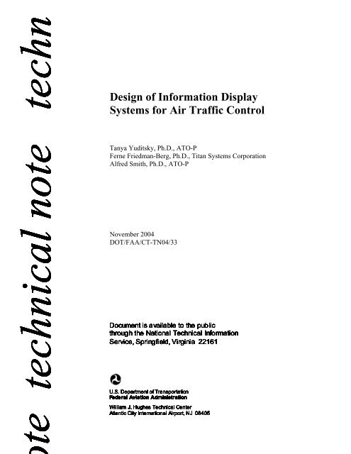 Design of information Display Systems for Air Traffic Control - FAA