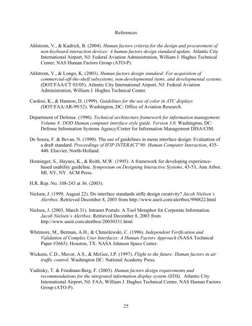 Design of information Display Systems for Air Traffic Control - FAA