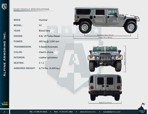 ARMORED HUMMER H1 - Alpine Armoring Inc.