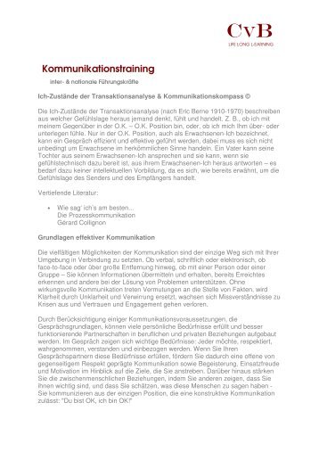 Dieser Text zum Kommunikationstraining als PDF - CvB Coaching