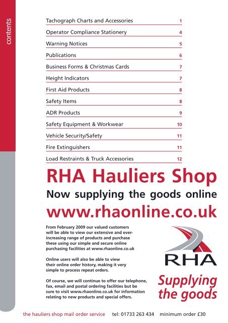 Rhaonline.co.uk The Hauliers Shop - Road Haulage Association