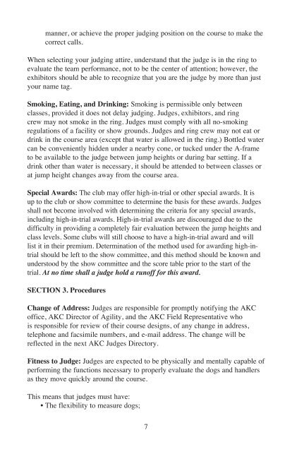 AKC Agility Judges Guidelines