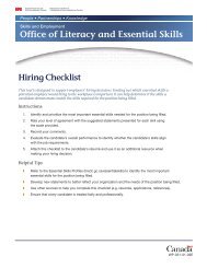 Hiring Checklist - Human Resources and Skills Development Canada