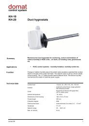 KH-10 KH-20 Duct hygrostats - Domat International