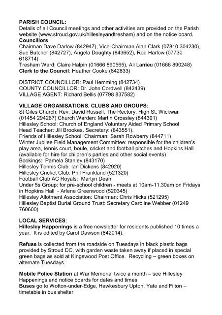 hillesley village directory - Stroud District Community Websites