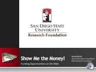 Show Me the Money! - SDSU Research Foundation - San Diego ...