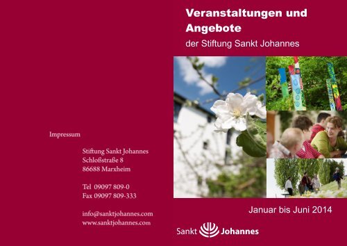 Veranstaltungskalender - Stiftung Sankt Johannes