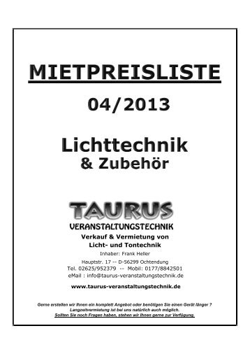 Download - TAURUS Veranstaltungstechnik