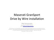Maserati GranSport Drive by Wire installation