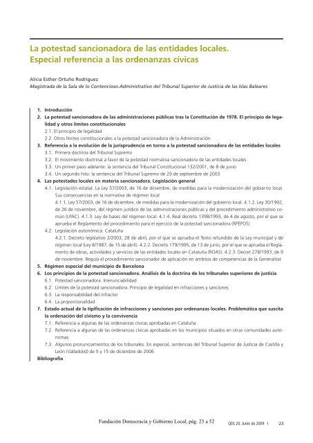 La potestad sancionadora de las entidades locales. Especial ...