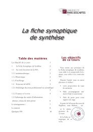 Concevoir une Fiche Synoptique de SynthÃ¨se - Palimpsestes