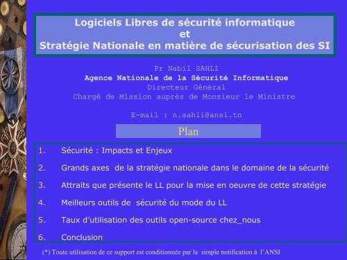 Logiciels Libres de sÃ©curitÃ© informatique et StratÃ©gie ... - Smsi.rnu.tn