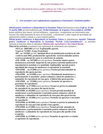 0 BULETIN INFORMATIV privind informatii de interes public ... - anarz