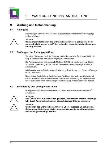 7 Aufbau - GÃ¼nzburger Steigtechnik GmbH
