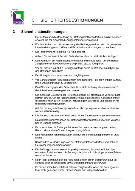 7 Aufbau - GÃ¼nzburger Steigtechnik GmbH