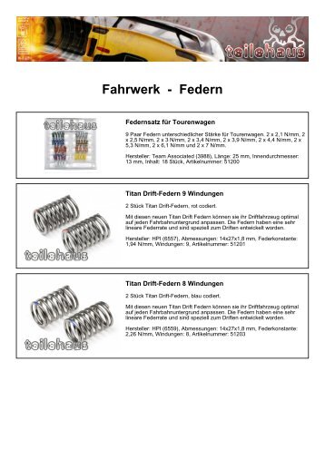 Fahrwerk - Federn