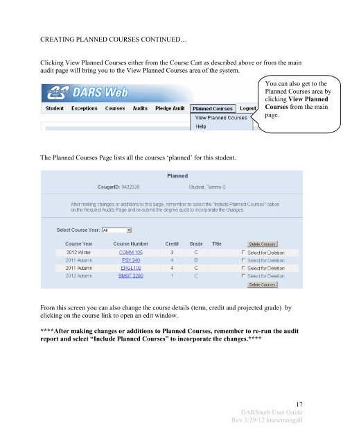 Degree Audit (DARSWeb) User Guide - Columbus State Community ...