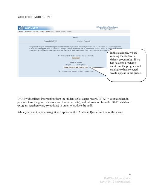 Degree Audit (DARSWeb) User Guide - Columbus State Community ...
