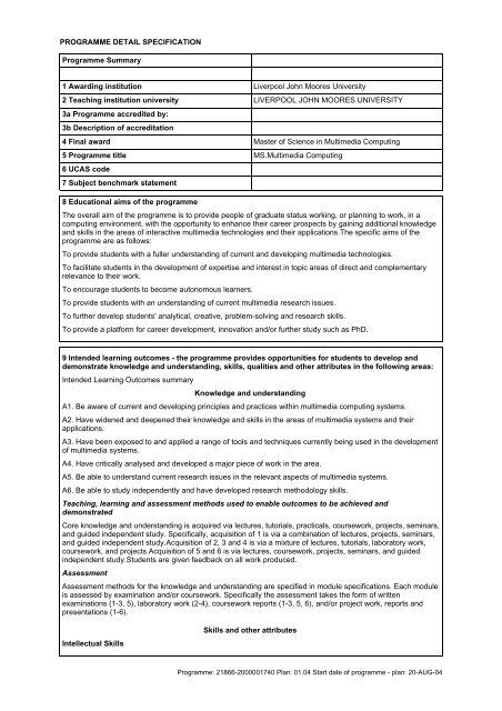 Multimedia Computing - Liverpool John Moores University