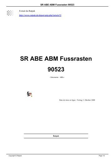 SR ABE ABM Fussrasten 90523 - Ratpak