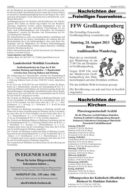 Ausgabe 34 - Verbandsgemeinde Arzfeld
