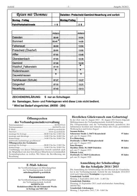 Ausgabe 34 - Verbandsgemeinde Arzfeld