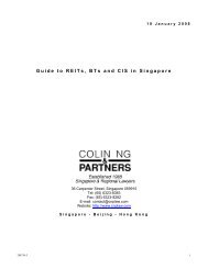 Guide to REITs, BTs and CIS in Singapore - Colin Ng and Partners