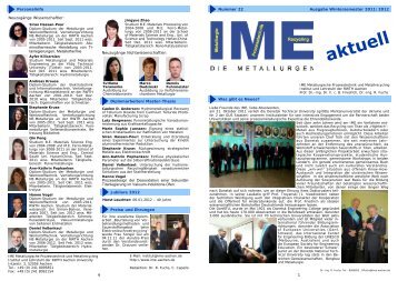 Ausgabe 22 - beim IME! - RWTH Aachen University