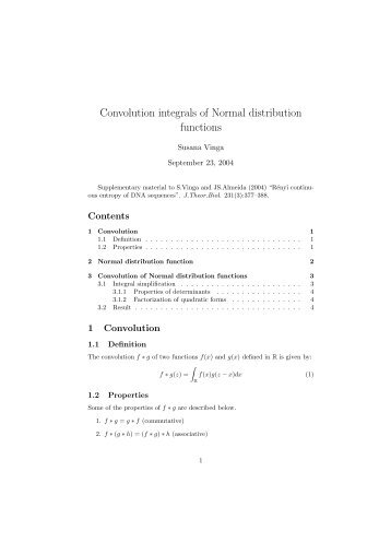 Convolution integrals of Normal distribution functions