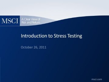 Stress Tests - RiskMetrics Group Online User Resources - MSCI