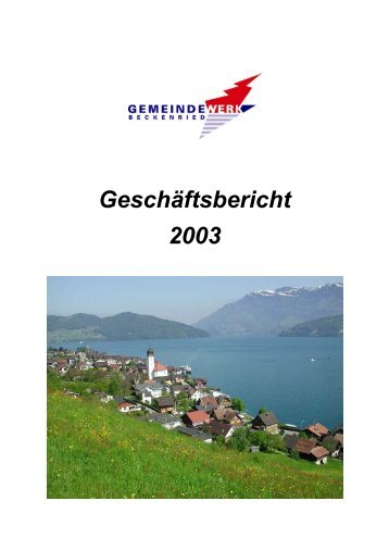 Jahresstatistik 1978 - 2003 - Gemeindewerk Beckenried