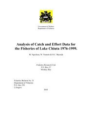 Analysis of Catch and Effort Data for the Fisheries of Lake Chiuta ...