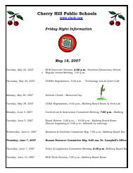 Friday Night Information May 18, 2007 - Cherry Hill Public Schools