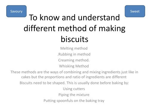 Biscuit Making Methods