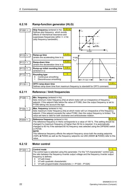 Operating Instructions (Compact) Issue 11/04 SINAMICS ... - Siemens