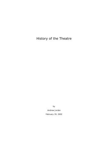 History of the Theatre - Tapestry of Grace