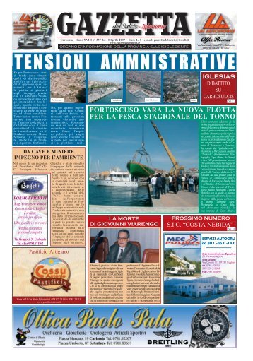 TENSIONI AMMNISTRATIVE - Gazzetta del Sulcis Iglesiente