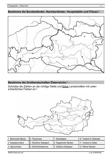 Bestimme die Großlandschaften Österreichs - bgfeldkirch.net