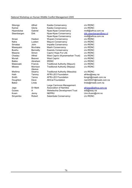 HWCM - Ministry of Environment and Tourism