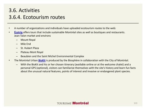 Tourisme vert à Montréal