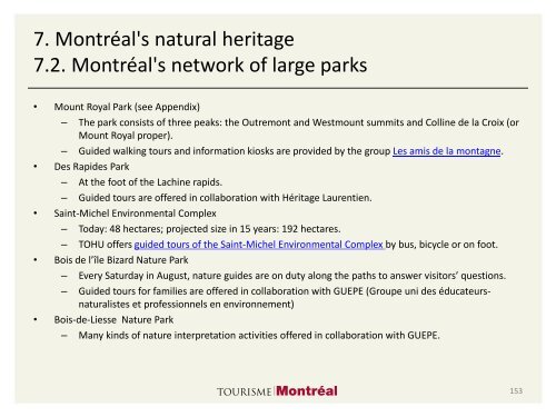 Tourisme vert à Montréal