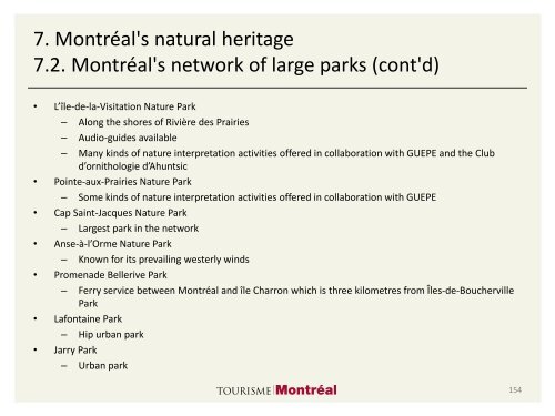 Tourisme vert à Montréal