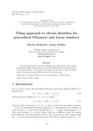 Tiling approach to obtain identities for generalized Fibonacci and ...