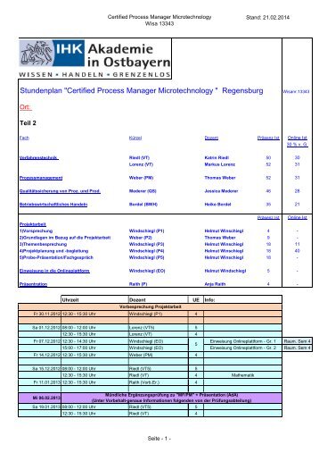 Stundenplan 2. Teil - Mikro.